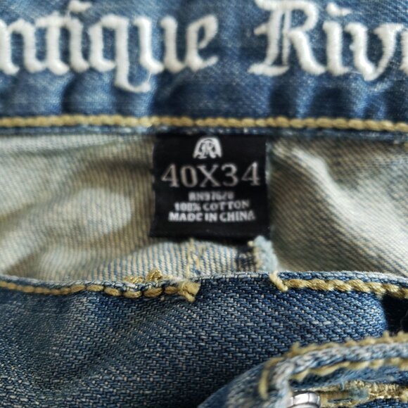 Antique River Relaxed Fit Jeans Men's Size 40x34 Light Wash - Picture 5 of 7
